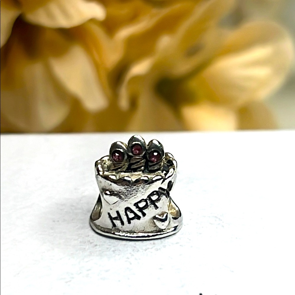 Chamilia Sterling Silver “Happy Birthday” Cake Charm - Pandora Compatible